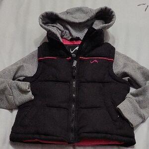 Black and Gray Kids Puffer Jacket